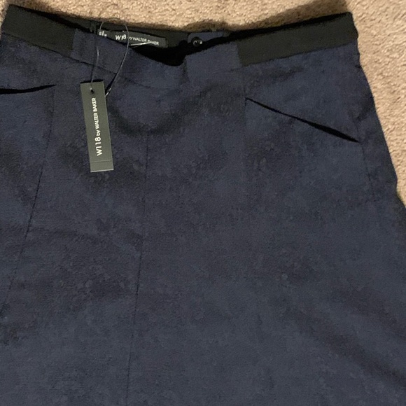 $178 NWT midnight blue Walter Baker Dalton Skirt M - Picture 3 of 13